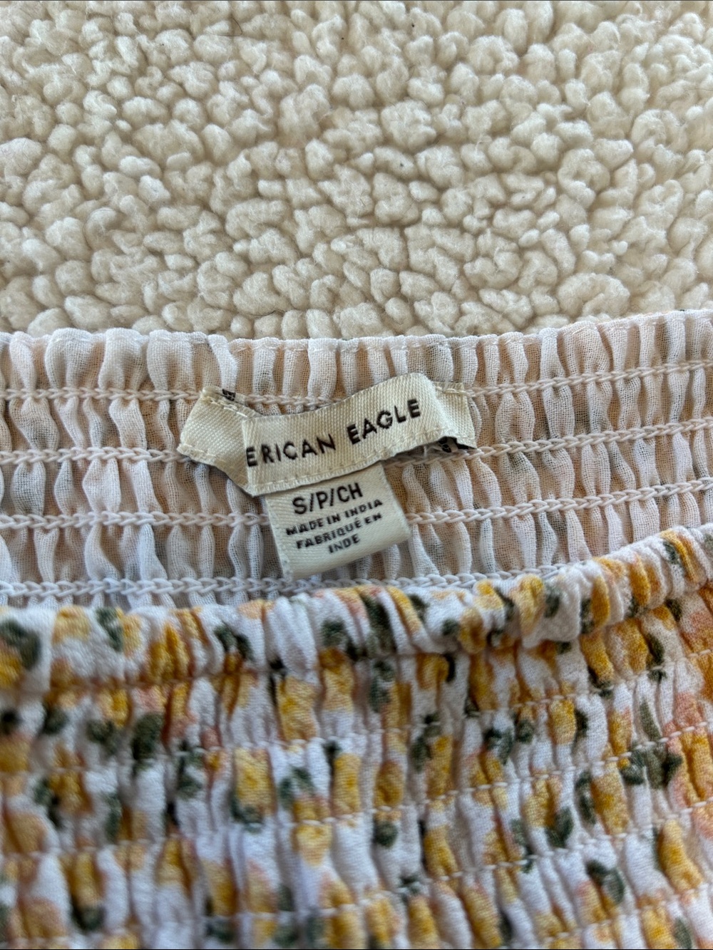 American Eagle Outfitters Yellow Floral Tiered Smocked Skirt - Picture 2 of 7